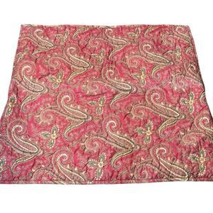 Pottery barn 100% cotton large decorative pillow sham paisley boho 26.5” x 27”